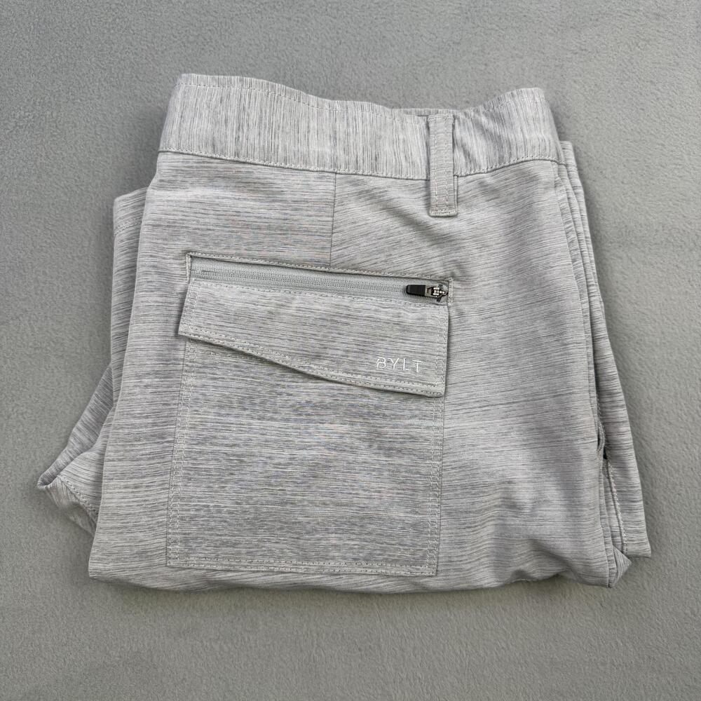 BYLT Shorts Mens XL Gray Kinetic Short Golf Performance Stretch Zip Pocket